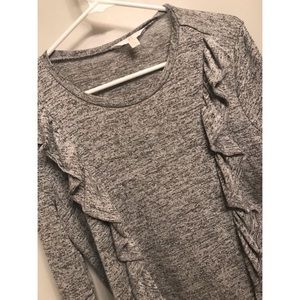 Charming Charlie grey ruffle top
